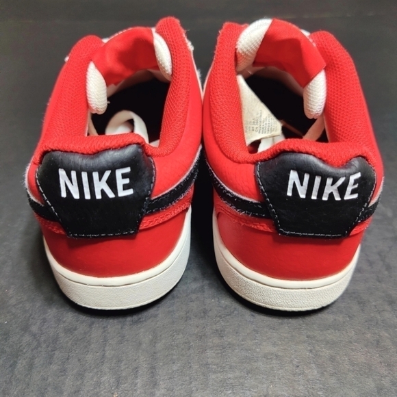 Nike Court Vision Lo Basketball Leather Sneakers White/Black/Red Mens Size 8 main image 5
